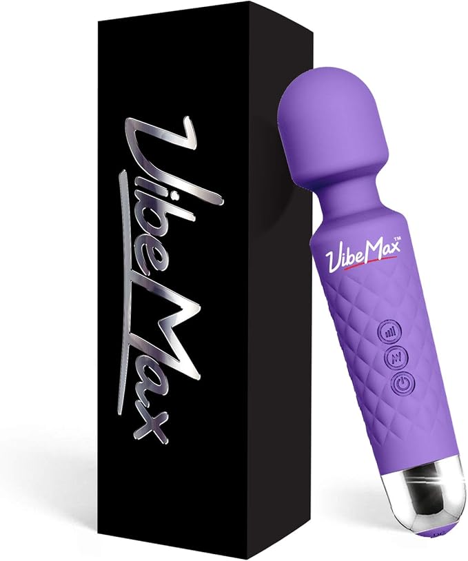 VibeMax Rechargeable Personal Massager - Powerful Multi Speed Vibration - Whisper Quiet - Waterproof - for Muscle Tension Relief in Neck, Back, Shoulders, Legs and Feet - Purple by VibeMax