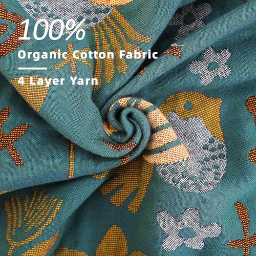 VANJOROY Boho Sofa Bed Large Throw Blanket, Ultra Soft Luxury King Throw Quilt, 100% Organic Cotton Reversible Bohemian Throw for Couch Chair Bedspread and Gift, 91" x 98"-Teal - Image 6