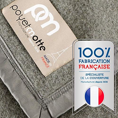 Poyet Motte Rivoli Solid 400GSM 100% Virgin Wool Blanket, Medium/Heavy Weight, Machine Washable (Grey Solid, Twin Size) - Image 2
