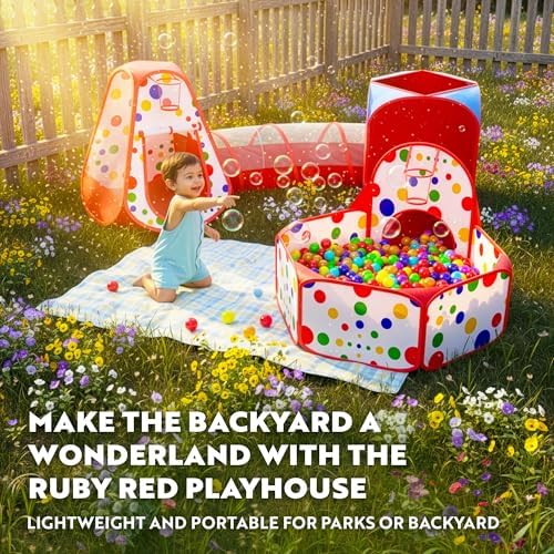Playz 5pc Pop Up Play Tent and Crawl Through Tunnels for Kids w/Carry Bag - Image 2