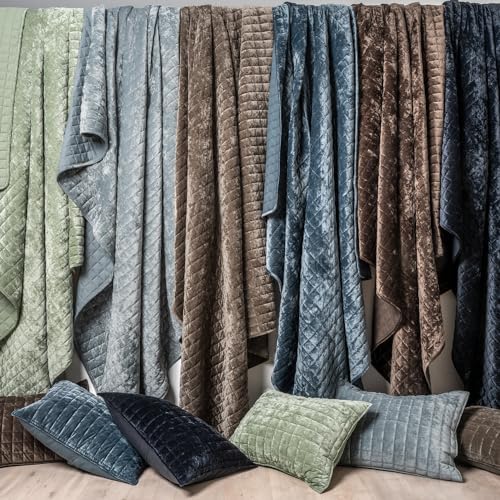 RECYCO Velvet Quilt Set, Oversized California King 118"x106", Stormy Blue - Image 6