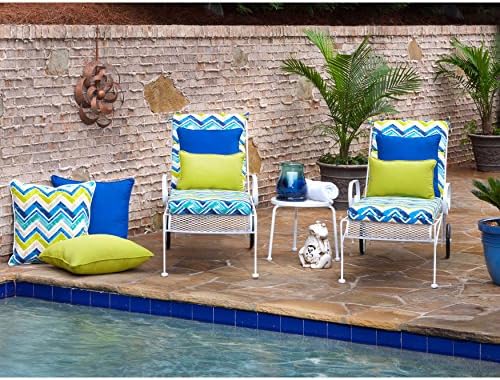 Pillow Perfect Pompeii Solid Indoor/Outdoor Floor Pillow Plush Fill, Weather and Fade Resistant, Floor - 25" x 25", Green, - Image 5