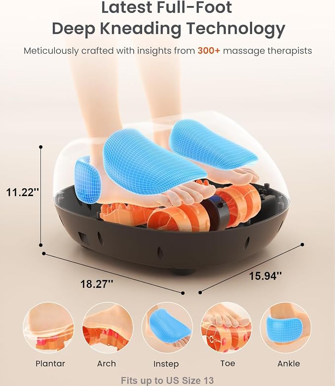 RENPHO Full Foot Massager with Heat, Deep Shiatsu for Plantar Fasciitis - Image 2