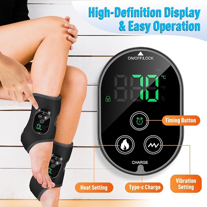 2-Pack Foot Massager for Neuropathy, Ankle Wrap Heating Pad with Massage - Image 3