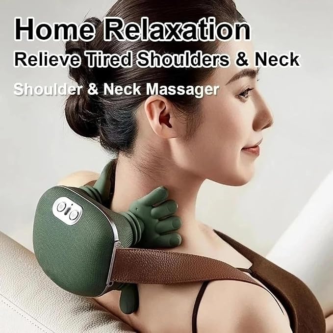 Bionic Heated Massager, Portable Shiatsu Neck and Back Massager, Electric Deep Tissue 5D Kneading Massage, Simulated Human Hand Design for Pain Relief and Muscle Relax (PY-071green) - Image 5