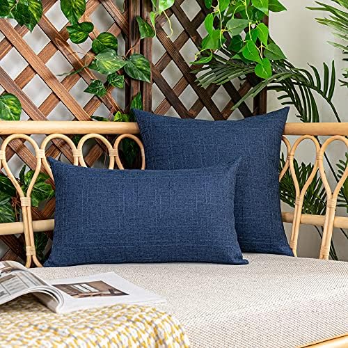Kevin Textile Outdoor Waterproof 22”x22” Pillow Covers 2 Pack, Blue - Image 5