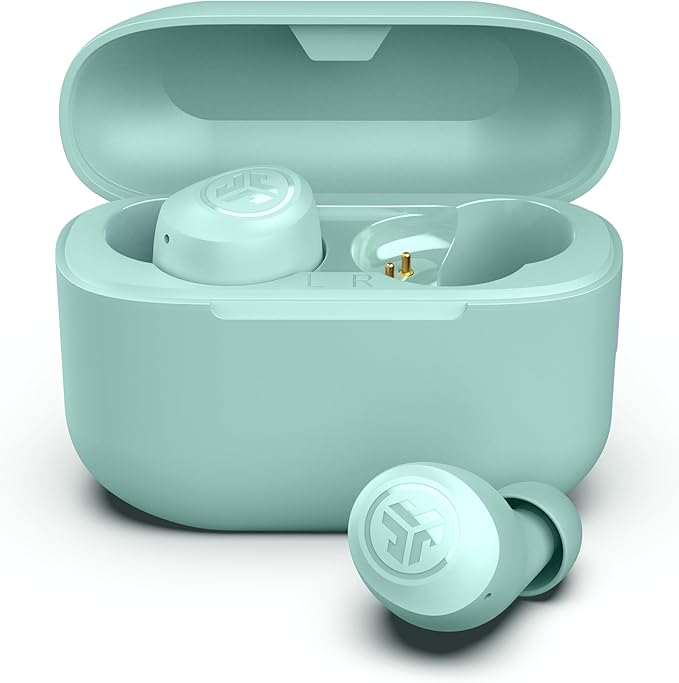 JLab Go Air Pop+, True Wireless Earbuds, Bluetooth Earbuds with Microphone, Dual Connect, EQ3 Sound, Mint Green | Wireless Earphones, IP55 True Wireless Earbuds with Microphone, Application, Dual Connect, Charging Case by JLab