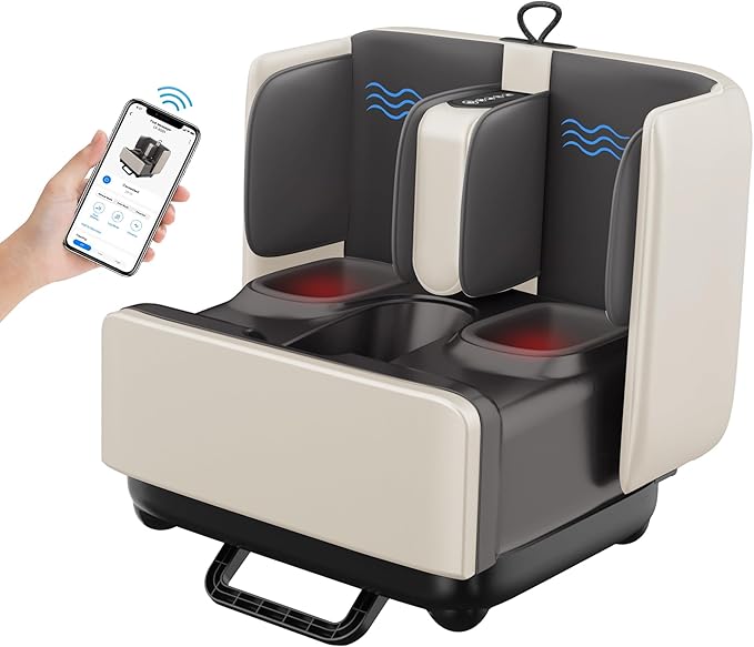 COMFIER 2-in-1 Shiatsu Foot Massager&Foot Rest,Foot and Calf Massager with APP Control,Heated Feet Massager for Foot Pain Relief,Gifts for Men Women by COMFIER