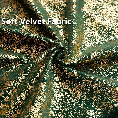 Deeprove 12 x 20 Throw Pillow Cover Rectangle, Both Sides Metallic Sparkle Gold Foil Print, Decor Soft Velvet Hidden Zipper Closure Accent Pillow Cushion Case for Couch, Lumbar, Oblong 1 Pack, Green - Image 3