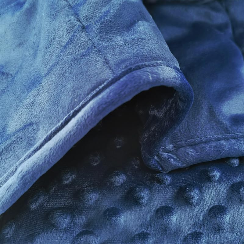 ALANSMA Reversible Weighted Blanket for All Season, Luxury Velvet, Warm and Cool, Adult 15Lb Blue Weighted Blanket, Enjoy Sleeping Anywhere(Blue,60"x80" 15lbs) - Image 3