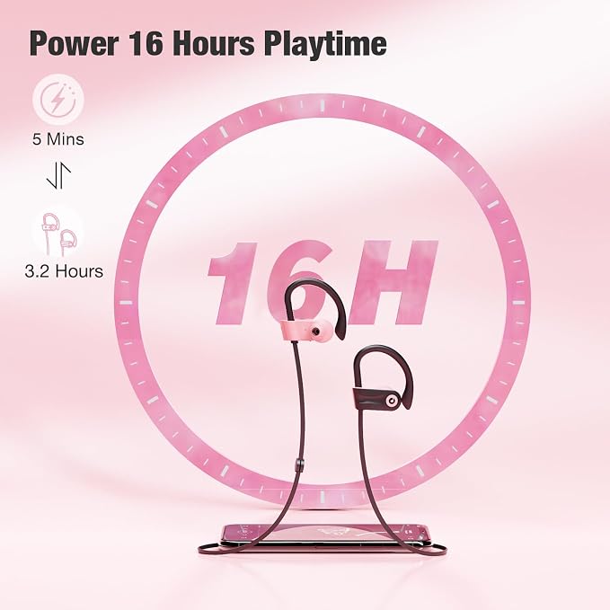 Boean Bluetooth Headphones, Wireless Earbuds with 16 Hours Bluetooth 5.3 Wireless Headphones HD Deep Bass Stereo IPX7 Waterproof Earphones for Sports Headset AI Music Generation - Image 4