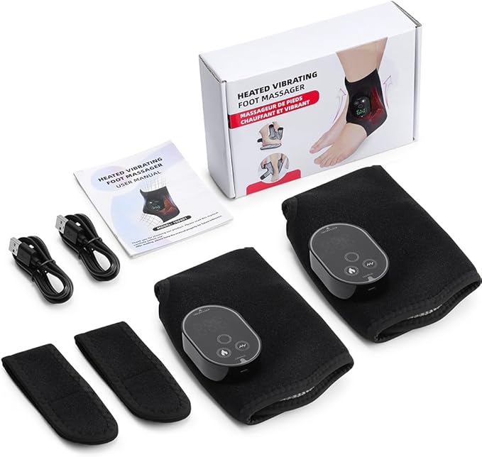 2-Pack Foot Massager for Neuropathy, Ankle Wrap Heating Pad with Massage - Image 6