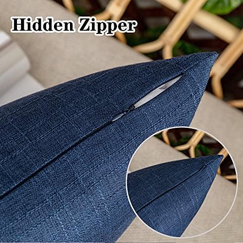 Kevin Textile Outdoor Waterproof 12”x24” Lumbar Pillow Covers 2 Pack, Blue - Image 3