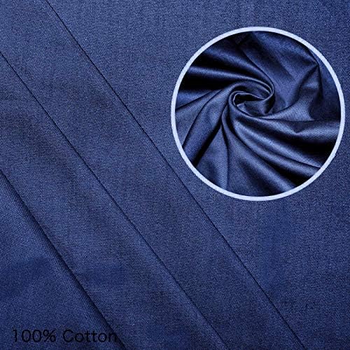 YEMYHOM 100% Cotton Weighted Blanket Cover 60"x80", Soft Removable Duvet Cover for Heavy Blanket, Machine Washable（Navy Blue） - Image 5