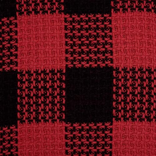 Sweet Home Collection 100% Fine Cotton Blanket Luxurious Weave Stylish Design Soft and Comfortable All Season Warmth, Full/Queen, Buffalo Plaid Burgundy Black (Pack of 1) - Image 3