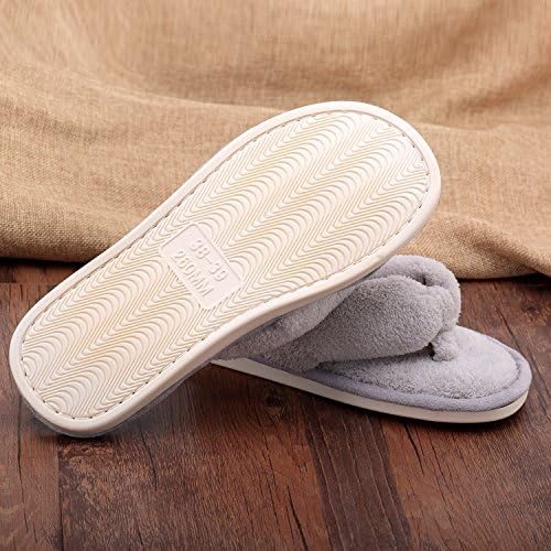 Onmygogo Indoor Slippers for Women Open Toe with Memory Foam, Soft Faux Fur Nonslip House Slippers - Image 2