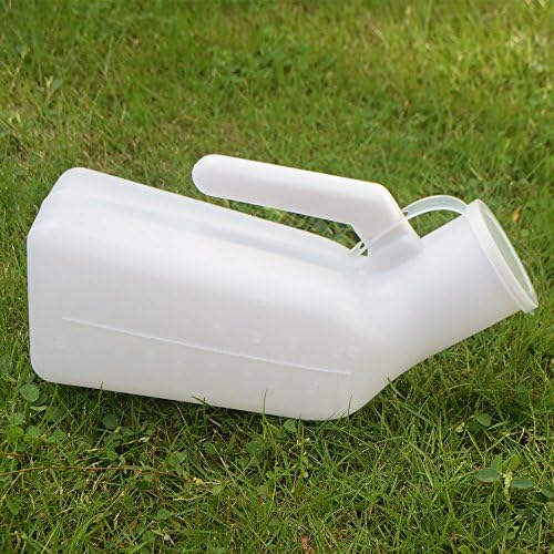 Thick Firm Male Urinal Urine Bottle with Lid 32oz./1000mL (White)pack of 2, - Image 4