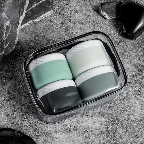 Kuangre Travel Containers for Toiletries, Silicone Cream Jars BPA-Free, Leak-proof 2oz Travel Size Containers, Portable Size Silicone Jars with Lid for Cosmetic Face Hand Body Cream (4 Pack) - Image 6