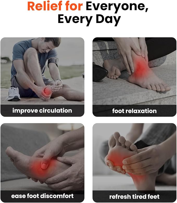 BOB AND BRAD Foot Massager with Heat, Shiatsu Deep Kneading & Air Compression for Plantar Fasciitis, FSA Eletric Feet Massager Machine, Fits US Size 12, HSA Eligible - Image 6