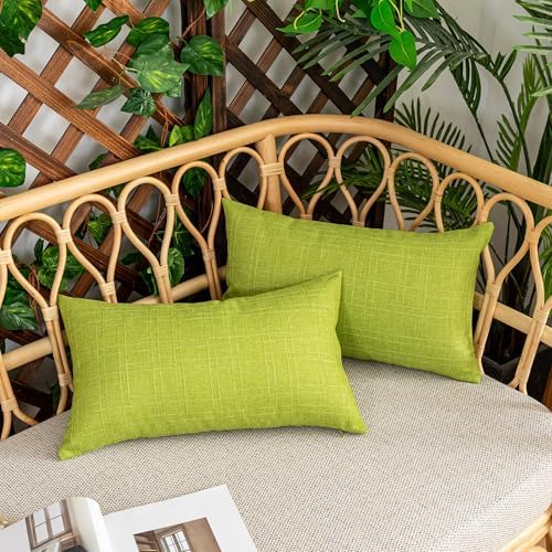 Kevin Textile Outdoor Waterproof 12”x24” Lumbar Pillow Covers 2 Pack, Green - Image 4