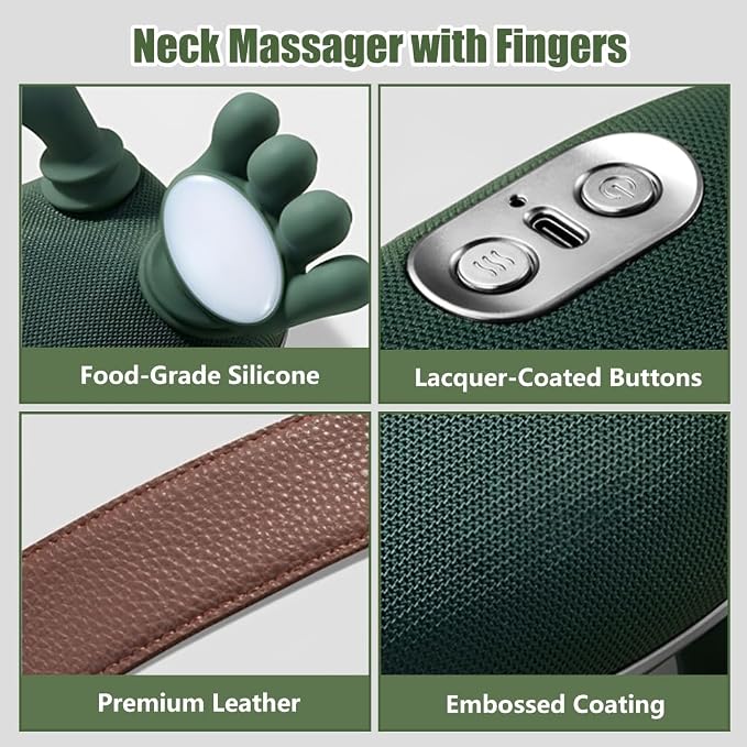 2026 New Electric Shiatsu Neck and Back Massager, Neck Massager with Heat, Shoulder Massager, 3 Intensity Levels + 2 Heat Settings, 4D Kneading Massage, Simulates a Real Palm Massage for Comfort - Image 4