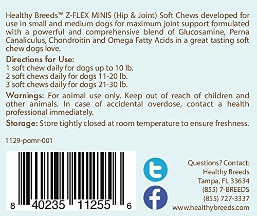 Healthy Breeds Pomeranian Z-Flex Minis Hip and Joint Support Soft Chews 60 Count - Image 3
