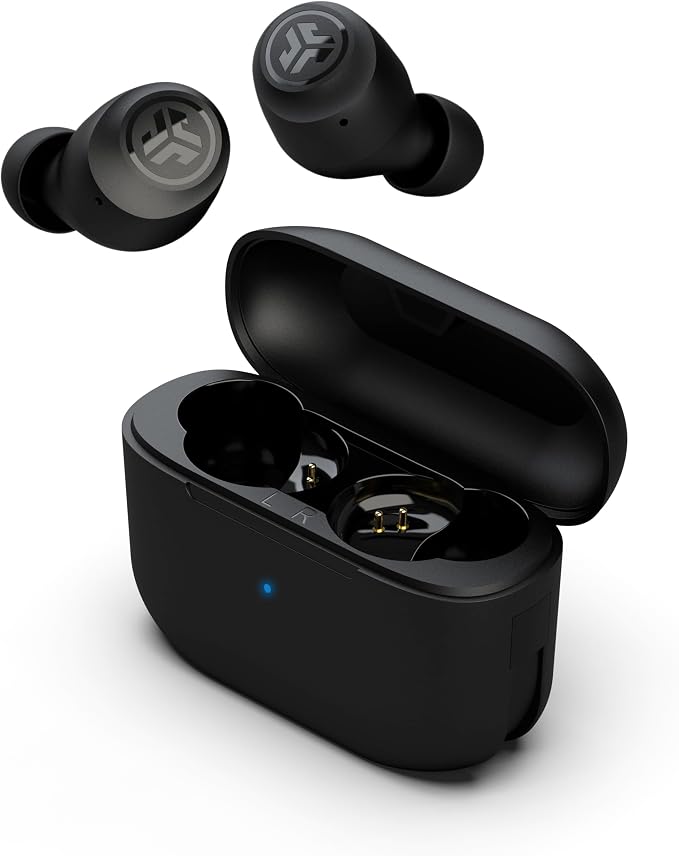 JLab Go Air Pop+ True Wireless Earbuds, in Ear Headphones, Bluetooth Earphones, 35H Playtime Ear Buds, Bluetooth Earbuds with Microphone, USB-C Charging Case, Dual Connect, EQ3 Sound, Black by JLab