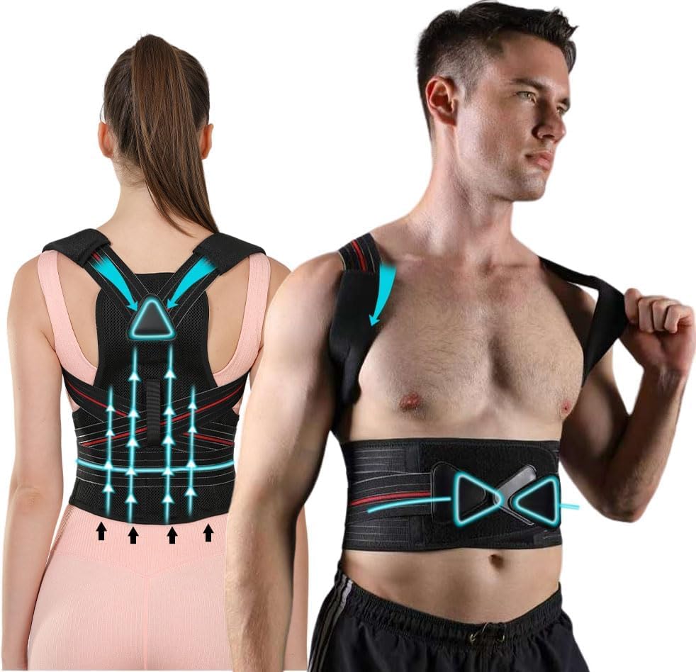Posture Corrector for Women and men Adjustable Back Brace Posture Corrector For Back Pain Relief - Scoliosis, Hunchback, Spine Corrector Large(waistline 33.5in-37.4in) by Unknown