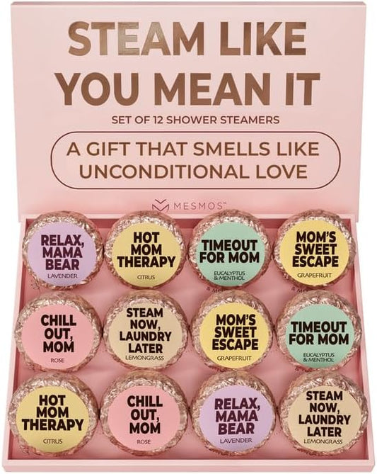 MESMOS 12 Assorted Shower Steamers Aromatherapy, Gifts for Moms Who Have Everything, Birthday Presents, Good Things & Unique Gifts for Mom from Daughter & Son, Relaxation Self Care Mom Gift Items by MesmorizingMemoriesMoments