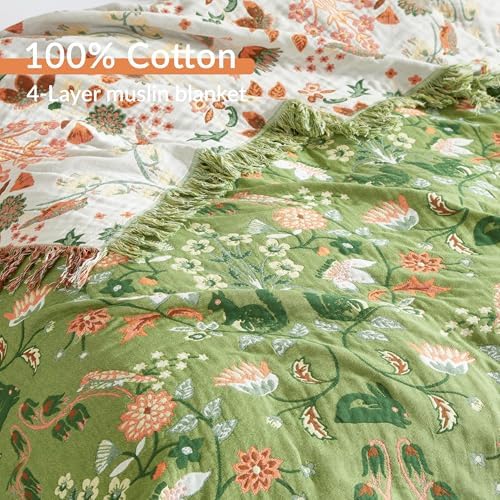 Boho Throw Blanket for Bed 80”x90”, 100% Cotton Blanket for Couch Sofa - Image 6