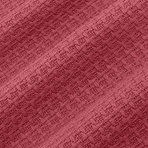 Sweet Home Collection 100% Fine Cotton Blanket Luxurious Weave Stylish Design Soft and Comfortable All Season Warmth, Full/Queen, Burgundy Red (Pack of 6) - Image 3