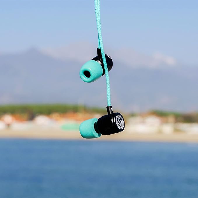 LUDOS Ultra Wired Earbuds in-Ear Headphones, 5 Years Warranty, Earphones with Mic, Noise Isolating Ear Buds, Memory Foam for iPhone, Samsung, School Students, Kids, Women, Small Ears - Turquoise - Image 3