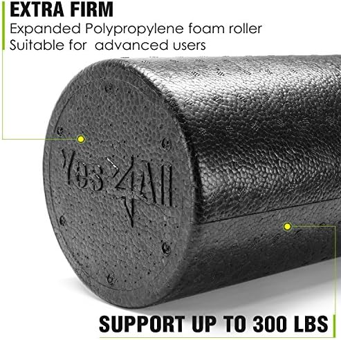 Yes4All EPP Exercise Foam Roller – Extra Firm High Density Foam Roller – Best for Flexibility and Rehab Exercises (12 inch, Black) - Image 4