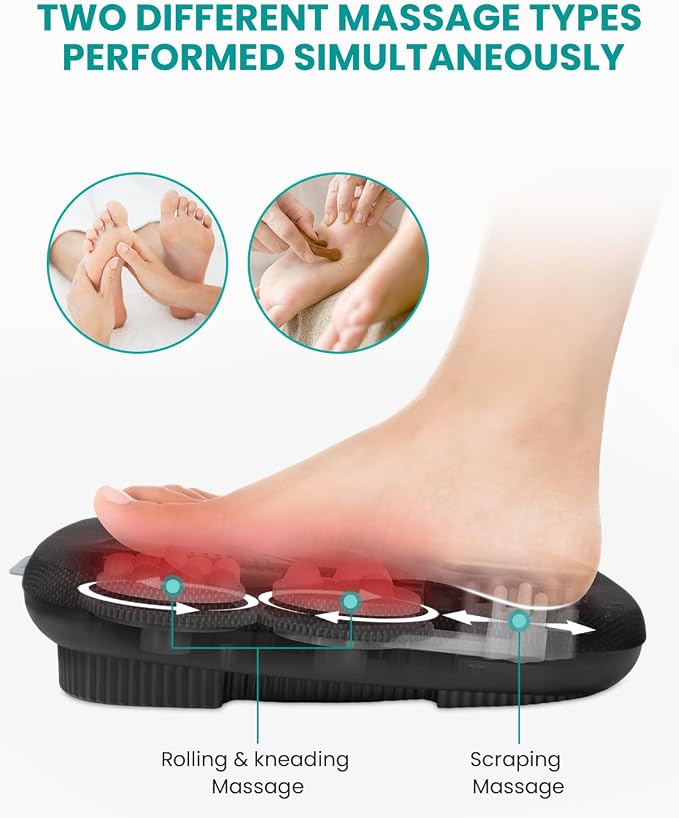 Shiatsu Foot Massager with Heat, Nekteck Electric Kneading Feet Massage Machine for Circulation and Neuropathy Plantar Fasciitis Pain Relief, Home Office Use, Gifts for Women Men Mom Dad Birthday Gift - Image 3
