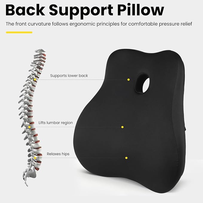 Back Support Pillow with Contoured Design - Image 2
