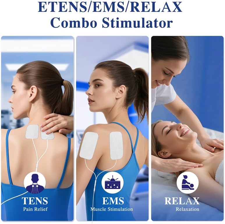 Dual Channel TENS EMS Unit 24 Modes 40 Intensities Muscle Stimulator for Pain Relief Therapy - Image 2