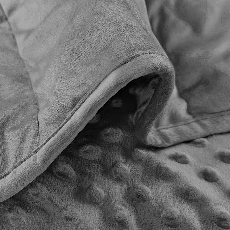 ALANSMA Reversible Weighted Blanket for All Season, Luxury Velvet, Warm and Cool, Adult 15Lb Grey Weighted Blanket, Enjoy Sleeping Anywhere(Grey,60"x80" 15lbs) - Image 3