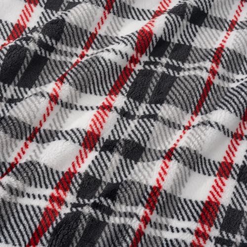 Berkshire Blanket-Classic Heavyweight Warm Soft Printed VelvetLoft® Plush Blanket, King Size Soft Fuzzy Blanket for Couch Sofa Bed, Plaid Black Red, 90in x 108in - Image 7