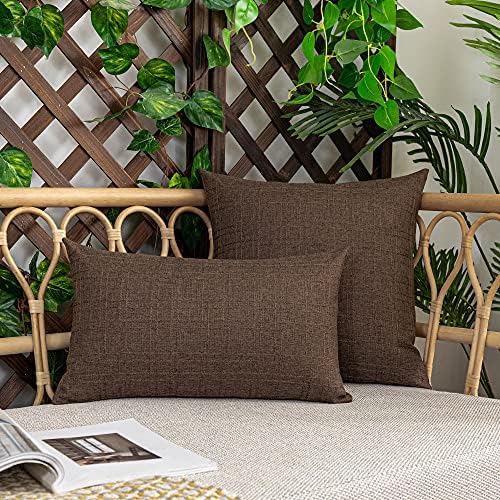 Kevin Textile Outdoor Waterproof 24”x24” Pillow Covers 2 Pack, Brown - Image 7