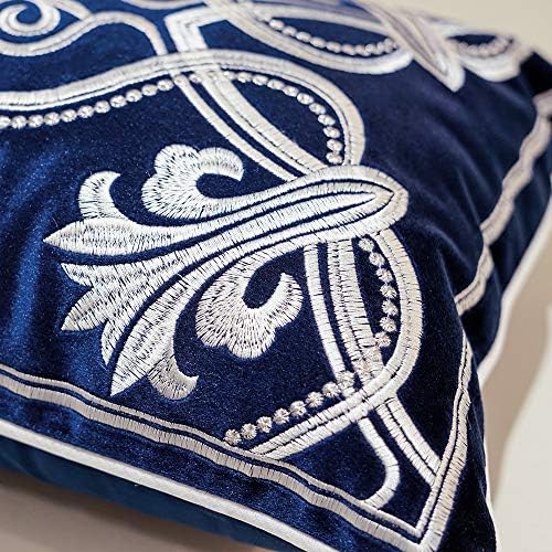 Avigers Lumbar Pillow Cover 12 x 20 Inch, Blue, Velvet, Hidden Zipper - Image 4