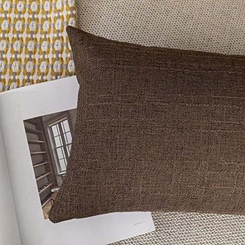 Kevin Textile Outdoor Waterproof 12”x20” Lumbar Pillow Covers 2 Pack, Brown - Image 4