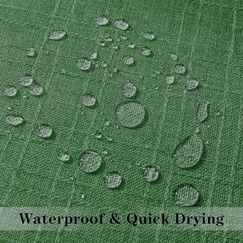 Kevin Textile Outdoor Waterproof 20”x20” Pillow Covers 2 Pack, Dark Green - Image 2