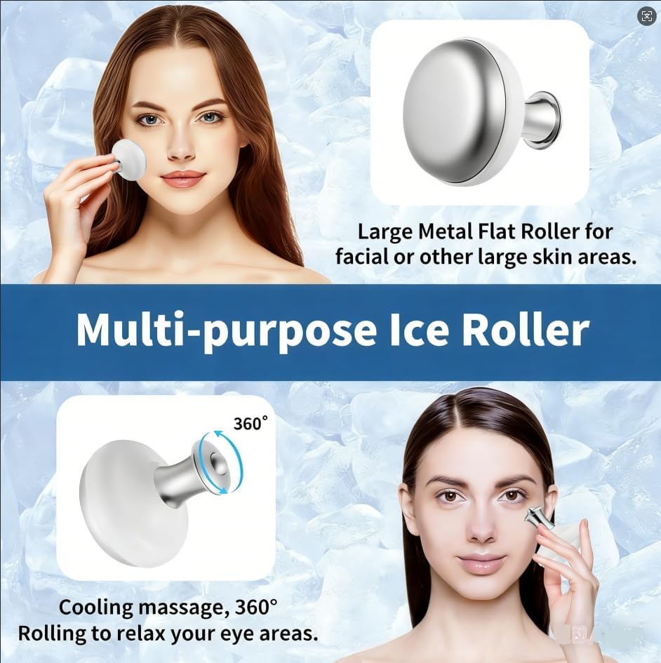 Ice Roller for Face & Eyes - Eye Roller for Cooling & Morning Depuffing, Face Ice Press for Migraine Relief&Eye Bags,Women Skin-Refresh Tool&Hygienic Storage (2pcs) - Image 2
