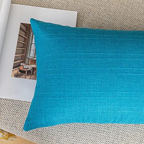 Kevin Textile Outdoor Waterproof 12”x20” Pillow Covers 2 Pack, Peacock Blue - Image 4