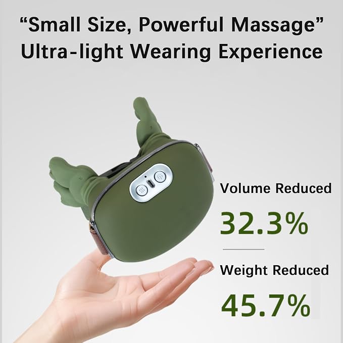 Neck and Shoulder Massager,Portable Shiatsu Back Massage Hand-Shaped Deep Tissue 4D Kneading Massager with Heat for Pain Relief and Muscle Relax,Gifts for Women Men,(Silver Button) - Image 6