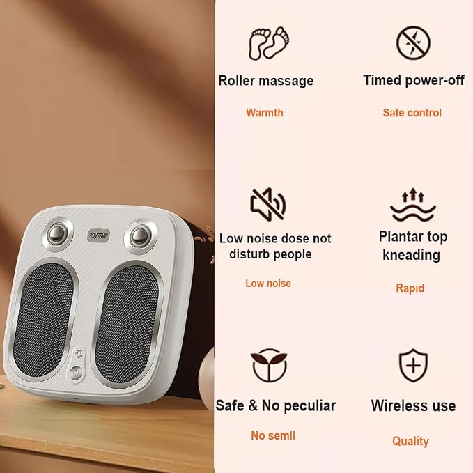 DR. WELL Shiatsu Foot Massager with Warm and Vibration, Deep Acupressure Electric Foot Massager for Plantar Fasciitis, Neuropathy. Suitable for Home and Under-Desk use. - Image 4