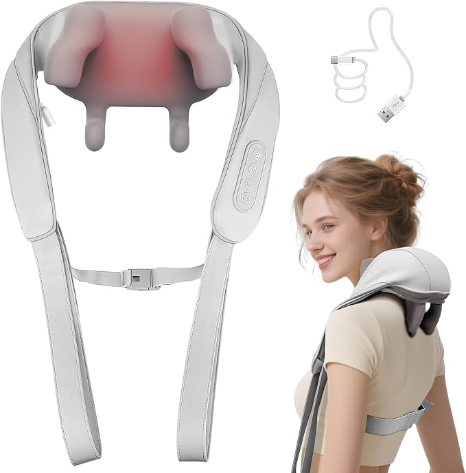 Neck Massager for Pain Relief Deep Tissue with Heat, Brushless by Unknown