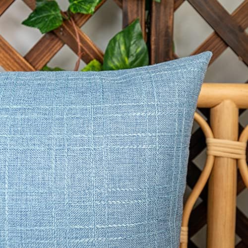 Kevin Textile Outdoor Waterproof 22”x22” Pillow Covers 2 Pack, Light Blue - Image 4