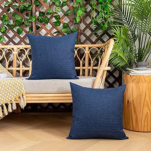 Kevin Textile Outdoor Waterproof 18”x18” Pillow Covers 2 Pack, Blue - Image 5