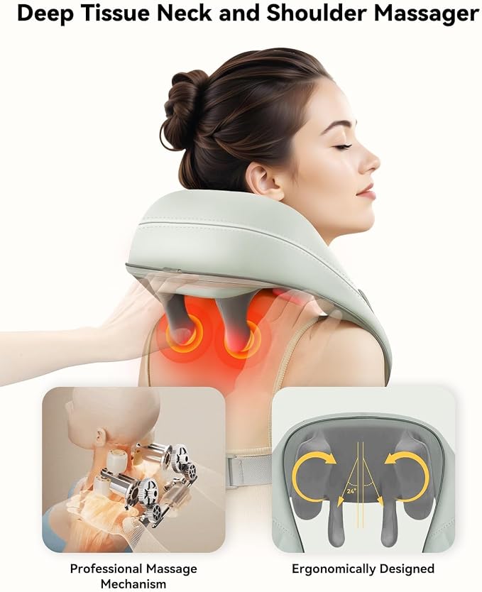 Snailax Cordless Shiatsu Neck & Shoulder Massager with Heat, FSA Eligible - Image 2